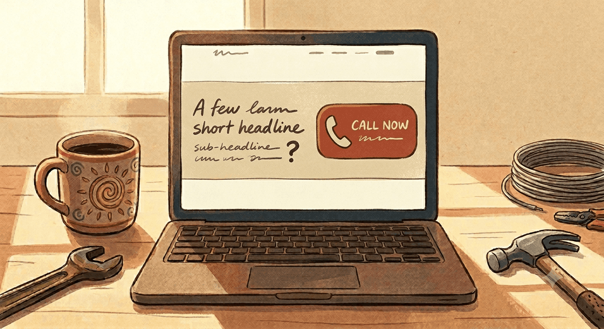 Strong closing call-to-action band on a website with a short prompt and a large tap-to-call button with phone icon