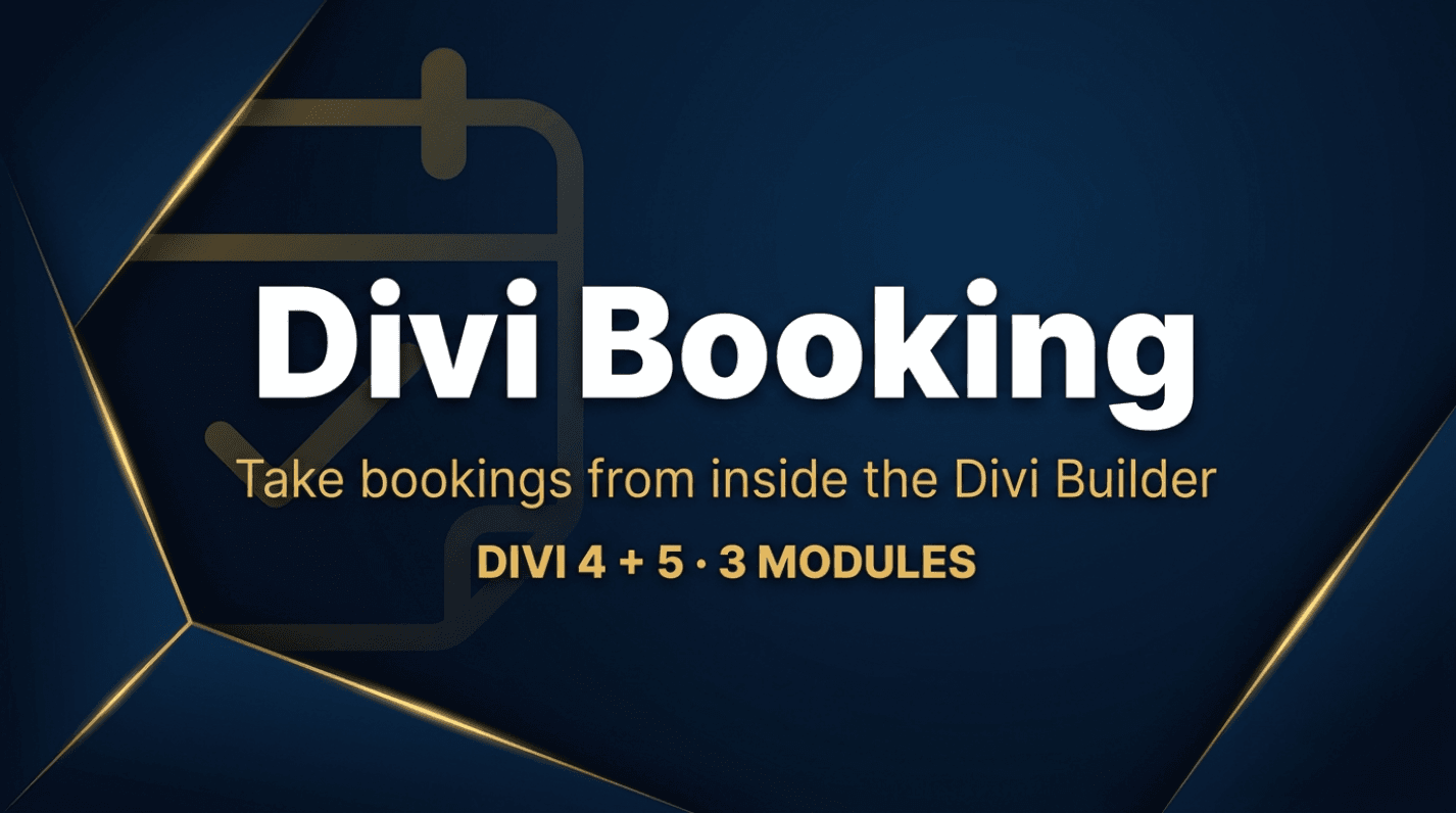 Divi Booking Divi Booking, native booking modules for Divi 4 and Divi 5